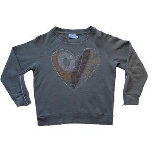 Girl’s Large Rhinestone Heart Sweater
